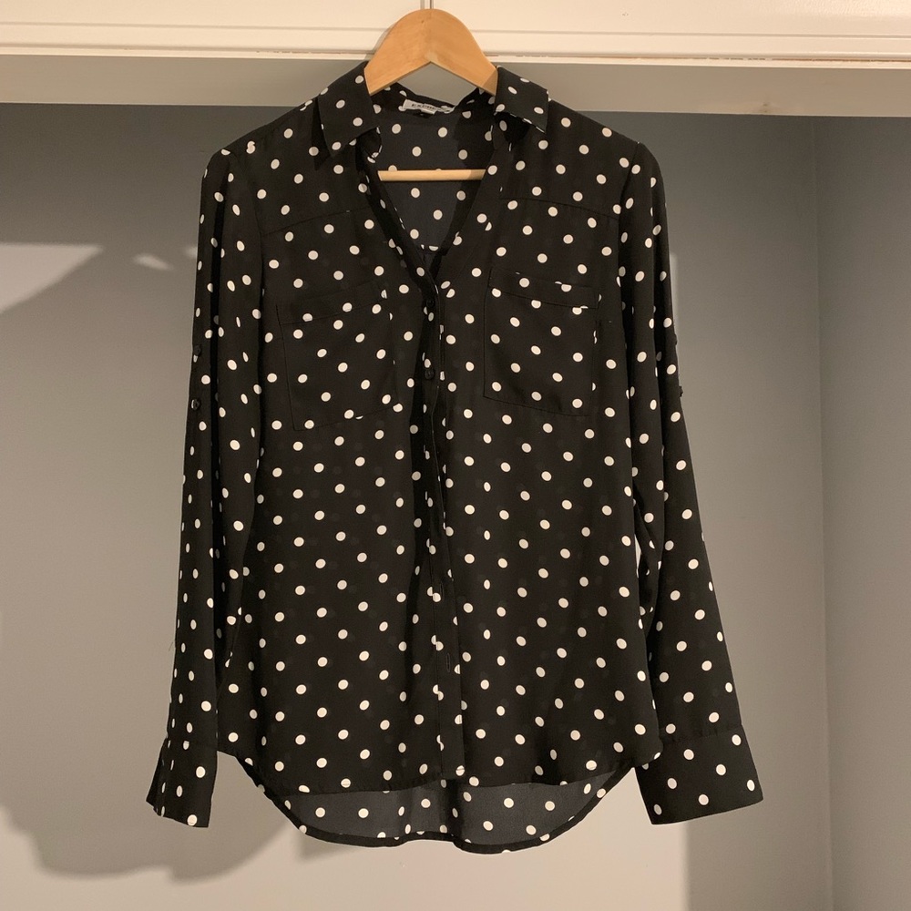 Express shirt polka dot size S